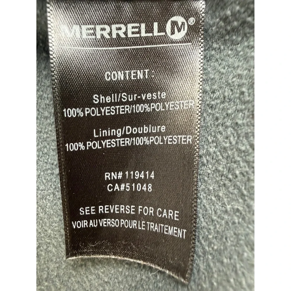 Merrell Fleece Lined Windbreaker Jacket Men's Large Black Full Zip - Picture 7 of 8